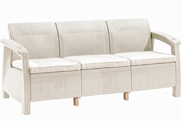 Трёхместный диван  Yalta Sofa 3 Seat белый купить в Казани
