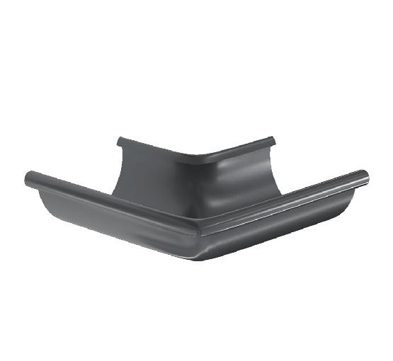 Водосток Aquasistem, система 125x90 -  Угол желоба, наружный 90° RAL 7024 Тёмно-серый купить в Казани