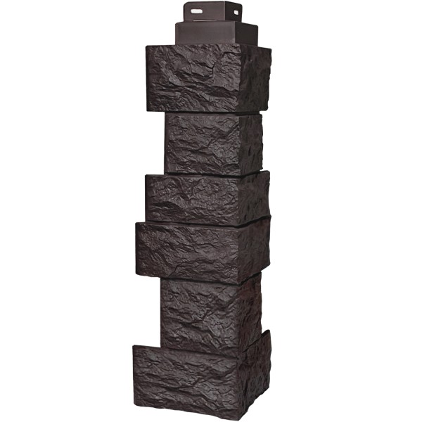 Цокольный сайдинг FineBer – Серия “Дикий камень”, Угол наружный, Коричневый купить в Казани