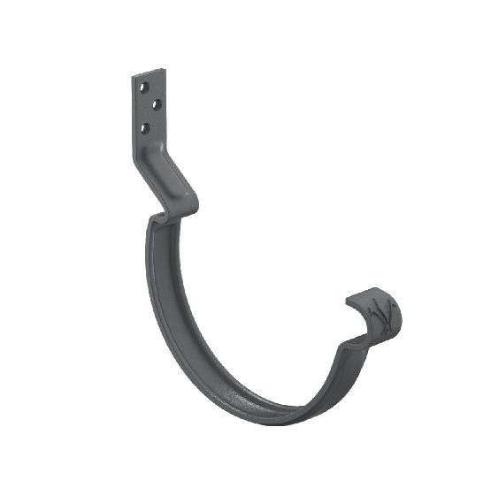 Водосток Aquasistem, система 125x90 - Крюк крепления желоба короткий RAL 7024 Тёмно-серый купить в Казани