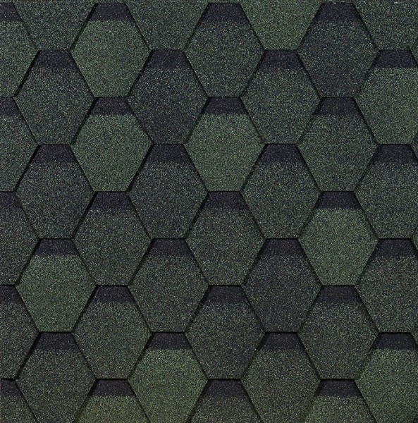Гибкая черепица EURASIA Docke, Коллекция ШЕСТИГРАННИК Зелёный купить в Казани