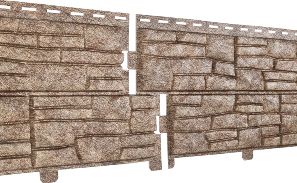 Фасадная панель Ю-пласт Стоун хаус сланец Бурый купить в Казани