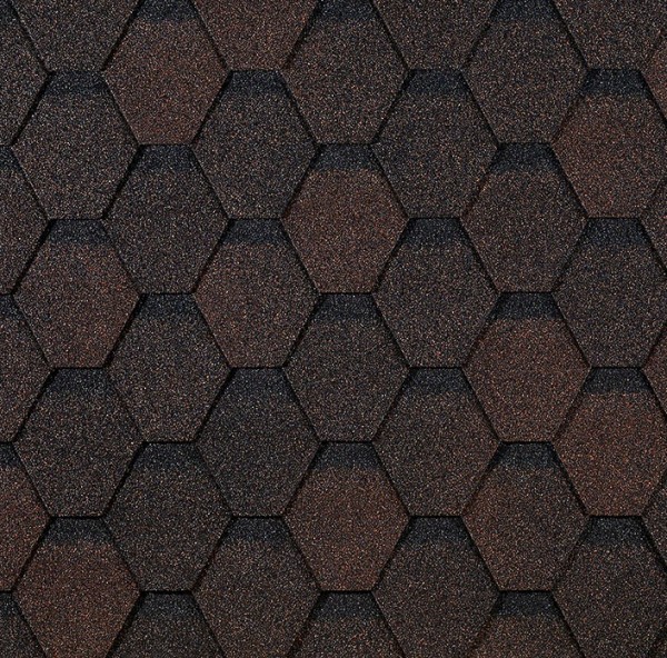 Гибкая черепица EURASIA Docke, Коллекция ШЕСТИГРАННИК Коричневый купить в Казани