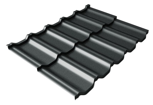 Металлочерепица модульная Квинта Uno Grand Line c 3D резом 0,5 Atlas RAL 7016 антрацитово-серый купить в Казани