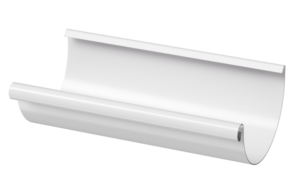 Желоб полукруглый D125 3 м Döcke STAL PREMIUM Пломбир, (RAL 9010) купить в Казани