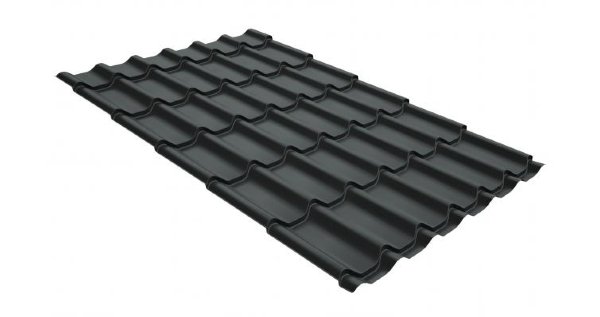 Металлочерепица классик GL 0,5 GreenCoat Pural RR 23 темно-серый (RAL 7024 мокрый асфальт) купить в Казани