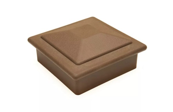 Крышка верхняя фигурная ПВХ для столба Deckart 100х100 Шоколад купить в Казани