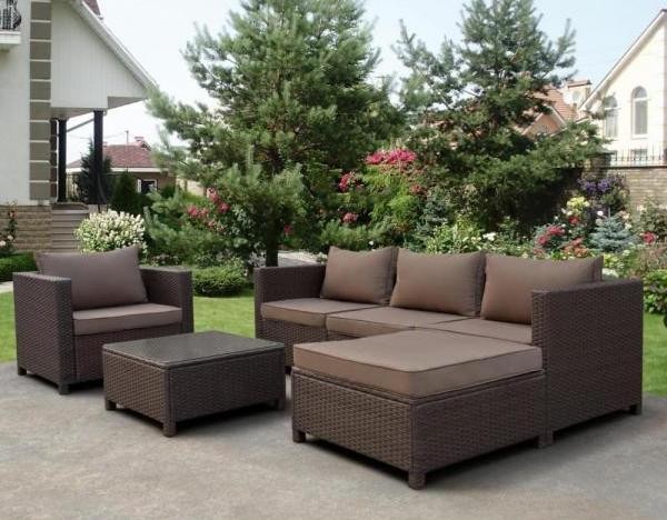 Комплект мебели AFINA плетеной из иск. ротанга YR821A Brown/Beige купить в Казани