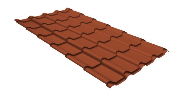Металлочерепица камея GL 0,5 GreenCoat Pural RR 750 кирпично-красный (RAL 8004 терракота) купить в Казани