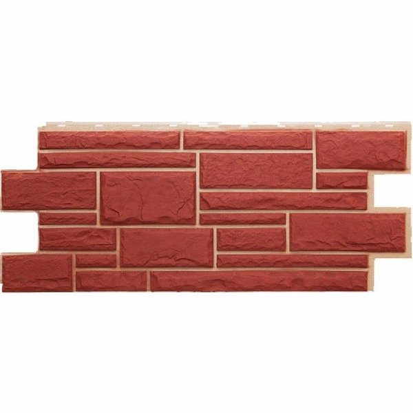 Фасадная панель Техоснастка, Камень Дикий, Красный купить в Казани