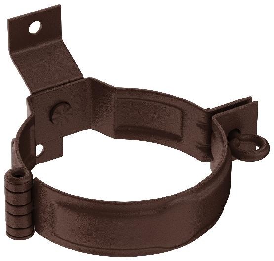 Водосток Aquasistem, Система 125x90 - Декоративный хомут трубы под дерево с комплектом крепления RAL 8017 Коричневый matt купить в Казани
