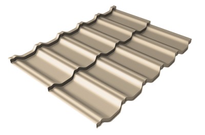 Металлочерепица модульная Квинта Uno Grand Line c 3D резом 0,5 Satin RAL 1015 светлая слоновая кость