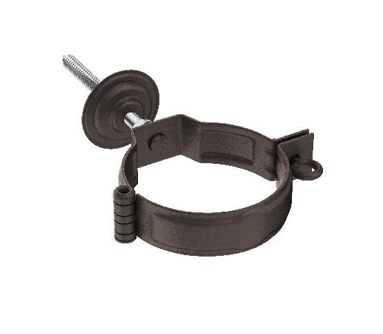 Водосток Aquasistem, Система 125x90 - Декоративный хомут трубы под метиз с комплектом крепления RR 32 Тёмно-коричневый matt купить в Казани