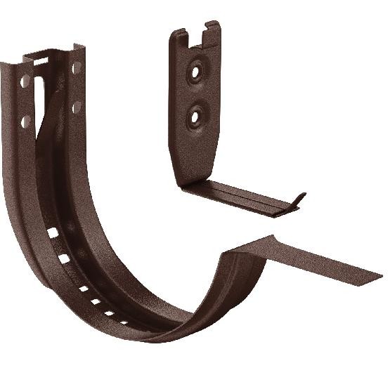 Водосток Aquasistem, Система 125x90 - Крюк крепления желоба короткий регулируемый RAL 8017 Коричневый matt купить в Казани