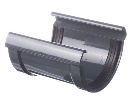 Соединитель желоба Docke Lux ПВХ - Графит купить в Казани