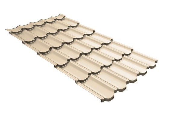 Металлочерепица квинта плюс с 3D резом 0,5 Satin RAL 1015 светлая слоновая кость купить в Казани