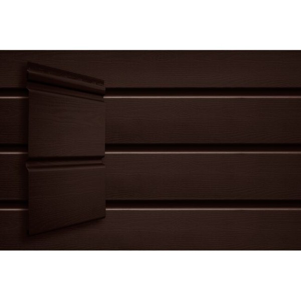 Виниловый сайдинг Grand Line Double-Брус Тёмный Дуб купить в Казани