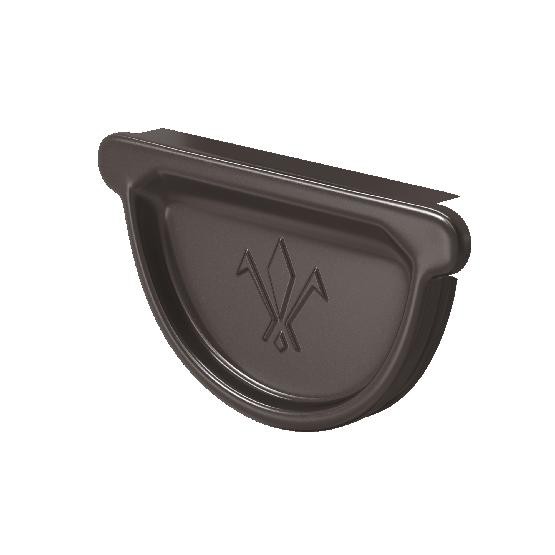 Водосток Aquasistem, система 125x90 - Заглушка универсальная с резиновым уплотнителем RR 32 Тёмно-Коричневый купить в Казани