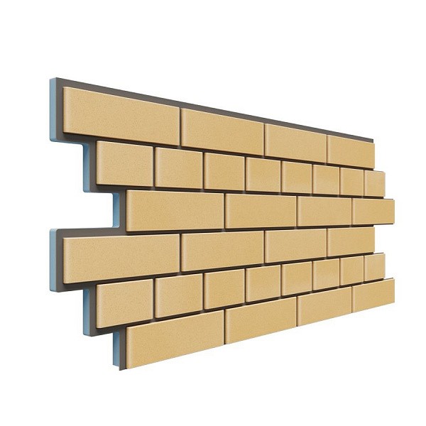 Фасадная термопанель Доломит кирпич 20мм Жёлтый купить в Казани