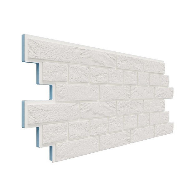 Фасадная термопанель Доломит Венецианский кирпич 20 мм Белоснежный купить в Казани